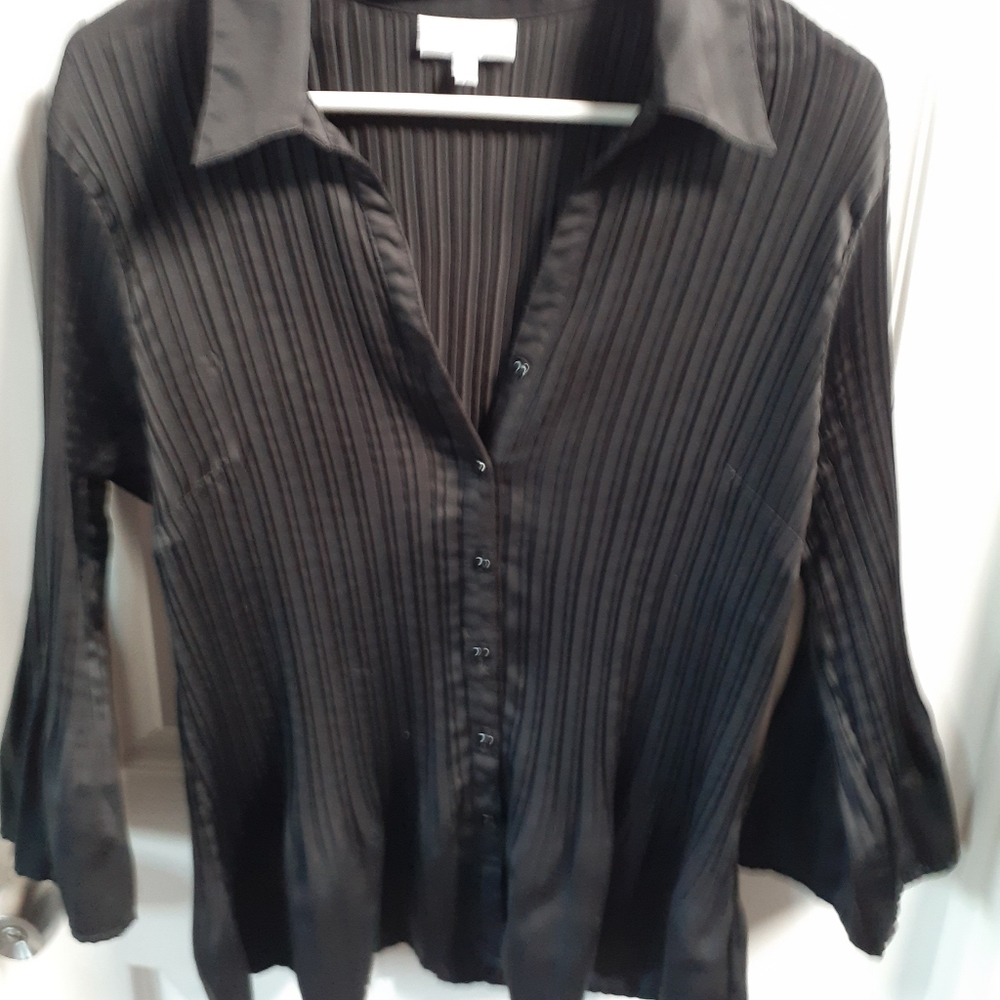Xl black pleated blouse